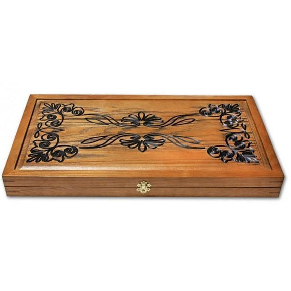 Backgammon carved wooden (oak), model 