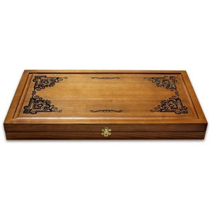 Backgammon carved wooden (oak), model "ND-002BL"